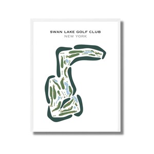Swan Lake Golf Club, NY | Kunstdruck, Golf Karte, Golf Karte, Golf Karte, Score Karte, Golf Karte, Kunstdruck UNGERAHMT, für Sie und Ihn