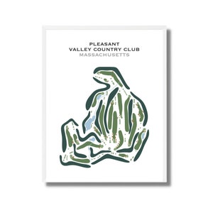 Pleasant Valley Country Club, Massachusetts | Kaart golfbaan, decor, golfer cadeau voor hem, scorecardlay-out, cadeau golfer vriendje, kunstdruk INGELIJST