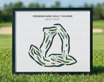 CrossWinds Golf Course, Kentucky | Golf Course Map, Golf Map, Golfer Gift For Him, Scorecard Layout, Golfer Boyfriend Gift, Art Print Decor