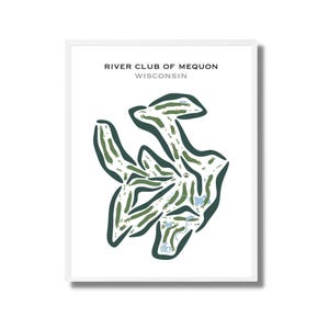 River Club von Mequon, WI | Kunstdruck, Golf Karte, Golf Karte, Golf Karte, Score Karte, Golf Karte, Kunstdruck UNGERAHMT, für Sie und Ihn