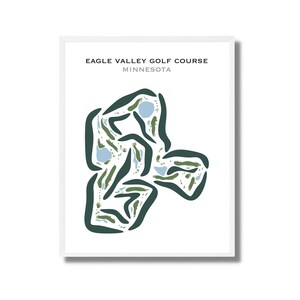 Eagle Valley-golfbaan, MN | Golfbaankaart, golfkaart, golfer cadeau voor hem, scorecardlay-out, cadeau golfer vriendje, kunstdruk INGELIJST