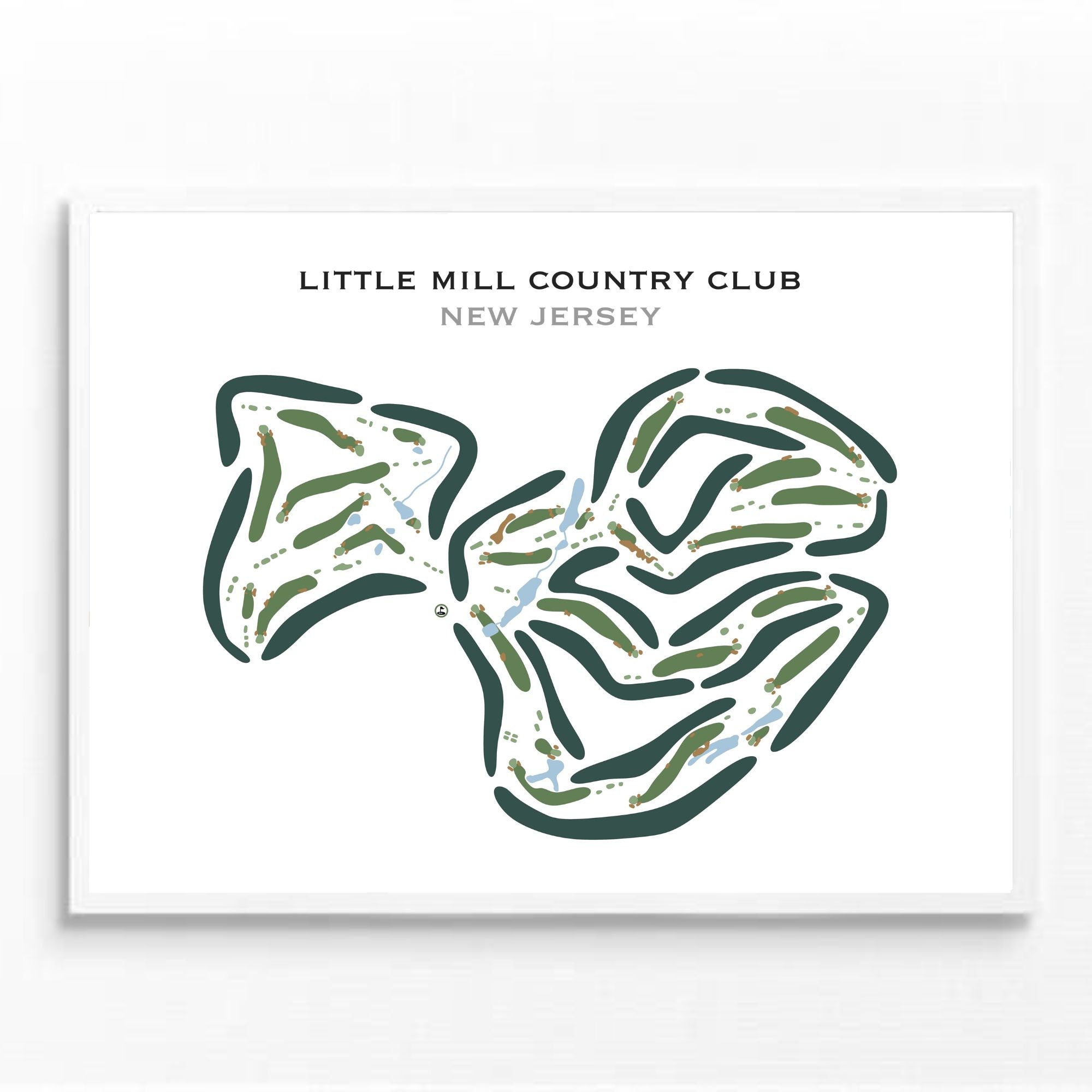 Little Mill Country Club, NJ | Golf Course Map, Golf Map, Golfer Gift for Him, Scorecard Layout, Golfer Boyfriend Gift, Art Print Decor