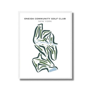 Club de golf communautaire d'Oneida, État de New York | Carte du parcours de golf, carte du golf, cadeau golfeur pour lui, mise en page de la carte de score, cadeau petit ami golfeur, impression d'art sans cadre