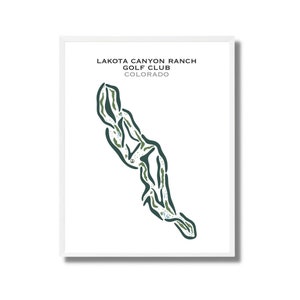 Lakota Canyon Ranch Golf Club, Colorado | Golf Platz Karte, Golf Geschenke für Männer, Golfer Geschenke, Platz Layout | Einzigartiger Kunstdruck Ungerahmt