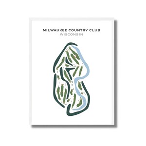 Milwaukee Country Club, Wisconsin | Golfbaankaart, golfkaart, golfer cadeau voor hem, scorecardlay-out, cadeau golfer vriendje, kunstdruk INGELIJST