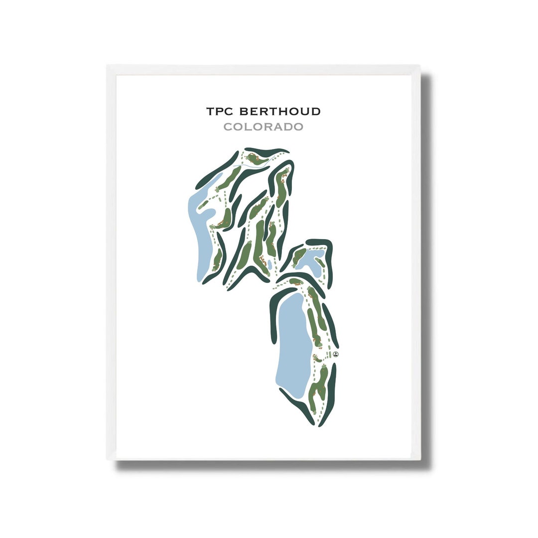 TPC Berthoud, Colorado Golf Course Map, Home Decor, Golfer Gift for Him