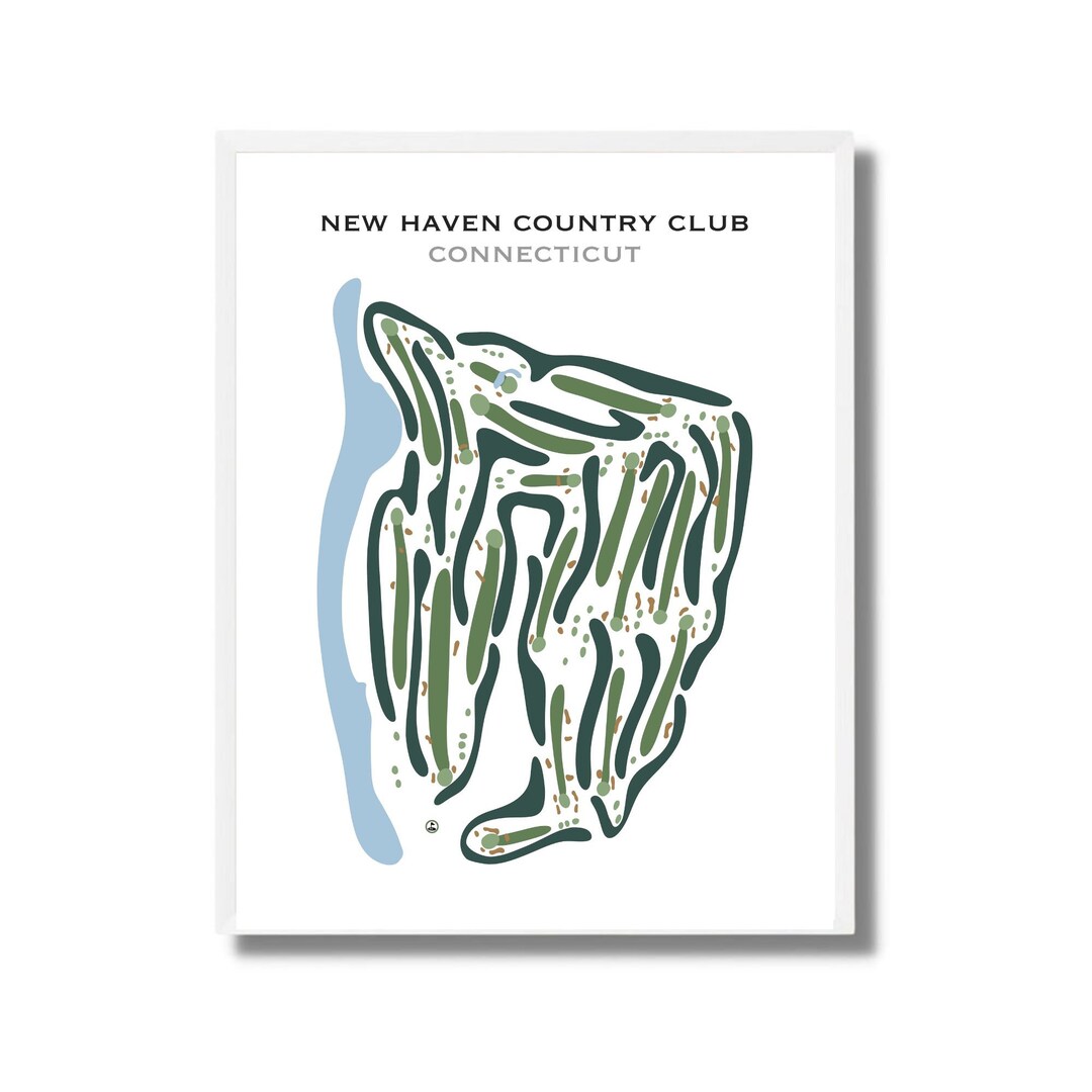New Haven Country Club, CT Golf Course Map, Home Decor, Golfer Gift for