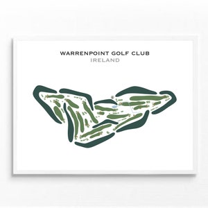 Warrenpoint Golf Club, Irlanda / Mapa del campo de golf, decoración, regalo de golfista para él, diseño de tarjeta de puntuación, regalo de novio golfista, impresión artística SIN MARCO