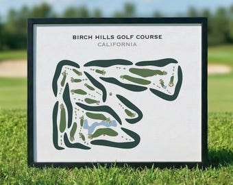 ポピーヒルズ ゴルフコース、カリフォルニア - クラシックな水彩マップ
