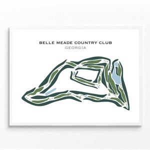 Belle Meade Country Club, GA | Golf Platz Karte, Golf Karte, Geschenk für Ihn, Score Card Layout, Geschenk für Ihn, Geschenk für Ihn, Golf Wand Kunst Dekor