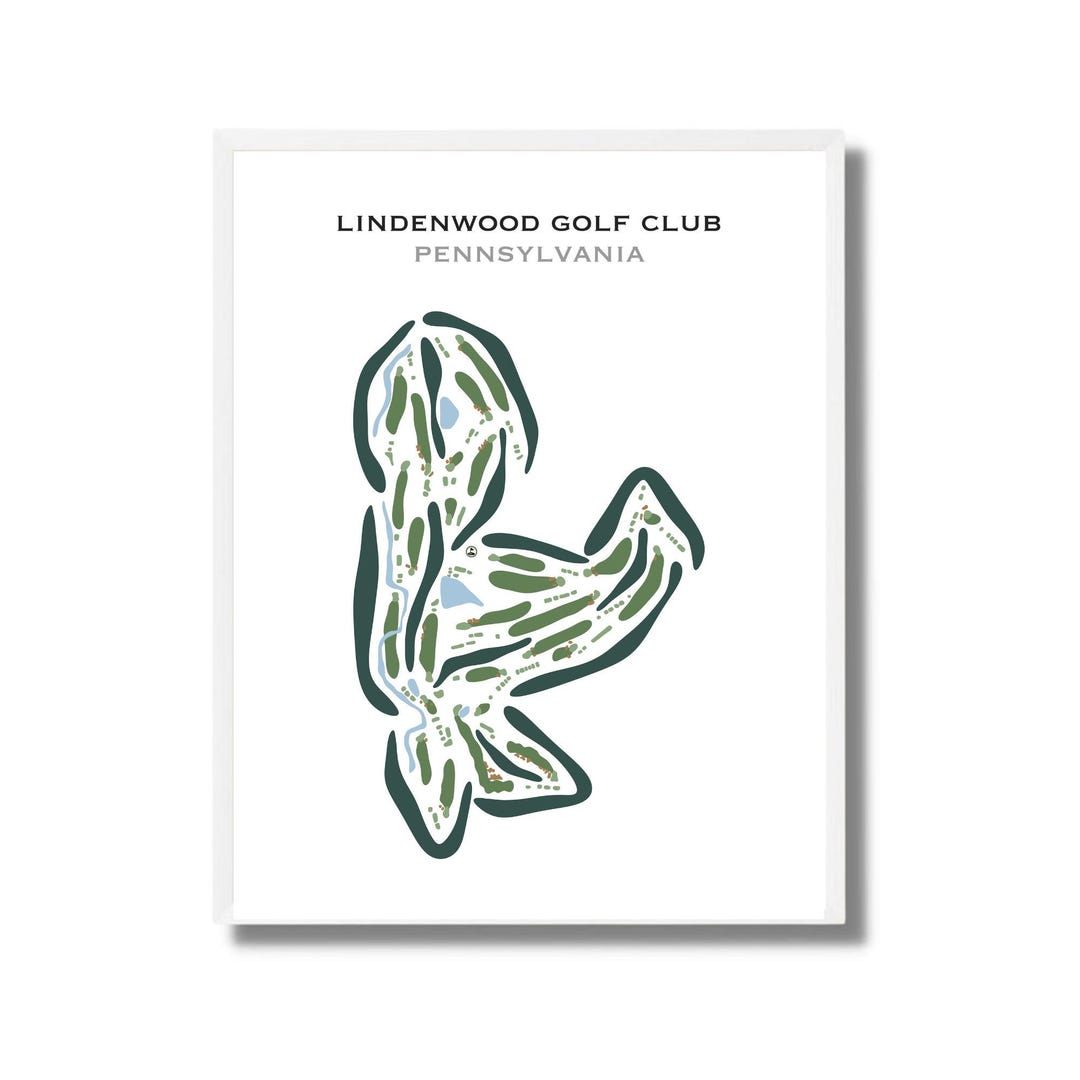 Lindenwood Golf Club, PA Golf Course Map, Golf Map, Golfer Gift for