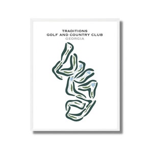 Traditions Golf and Country Club, GA / Mapa del campo de golf, mapa de golf, regalo para golfistas, diseño de tarjeta de puntuación, regalo para novios golfistas, impresión artística SIN MARCO