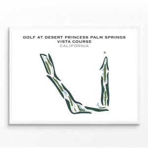 Golf au parcours Desert Princess de Palm Springs Vista, Californie | Carte du terrain de golf, carte de golf, mise en page de la carte de score, cadeau petit ami golfeur, impression d'art SANS cadre