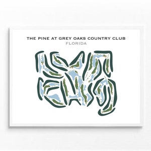The Pine at Gray Oaks Country Club, FL | Golfbaankaart, golfkaart, golfer cadeau voor hem, scorekaart, cadeau golfer vriendje, kunstprint INGELIJSTE