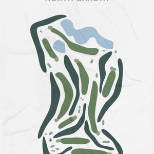 Rolla Country Club ND Golf Course Map Golf Map Golfer Gift for Him