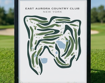 East Aurora Country Club, NY, Golf Course Map, Golf Wall Décor, Golf Wall Prints, Golf Course Layout, Golf Gifts for Dad, Golf Home Décor