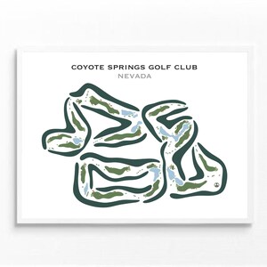 Coyote Springs Golf Club, Nevada | Carte du parcours de golf, carte du golf, cadeau golfeur pour lui, mise en page de la carte de score, cadeau petit ami golfeur, impression d'art sans cadre