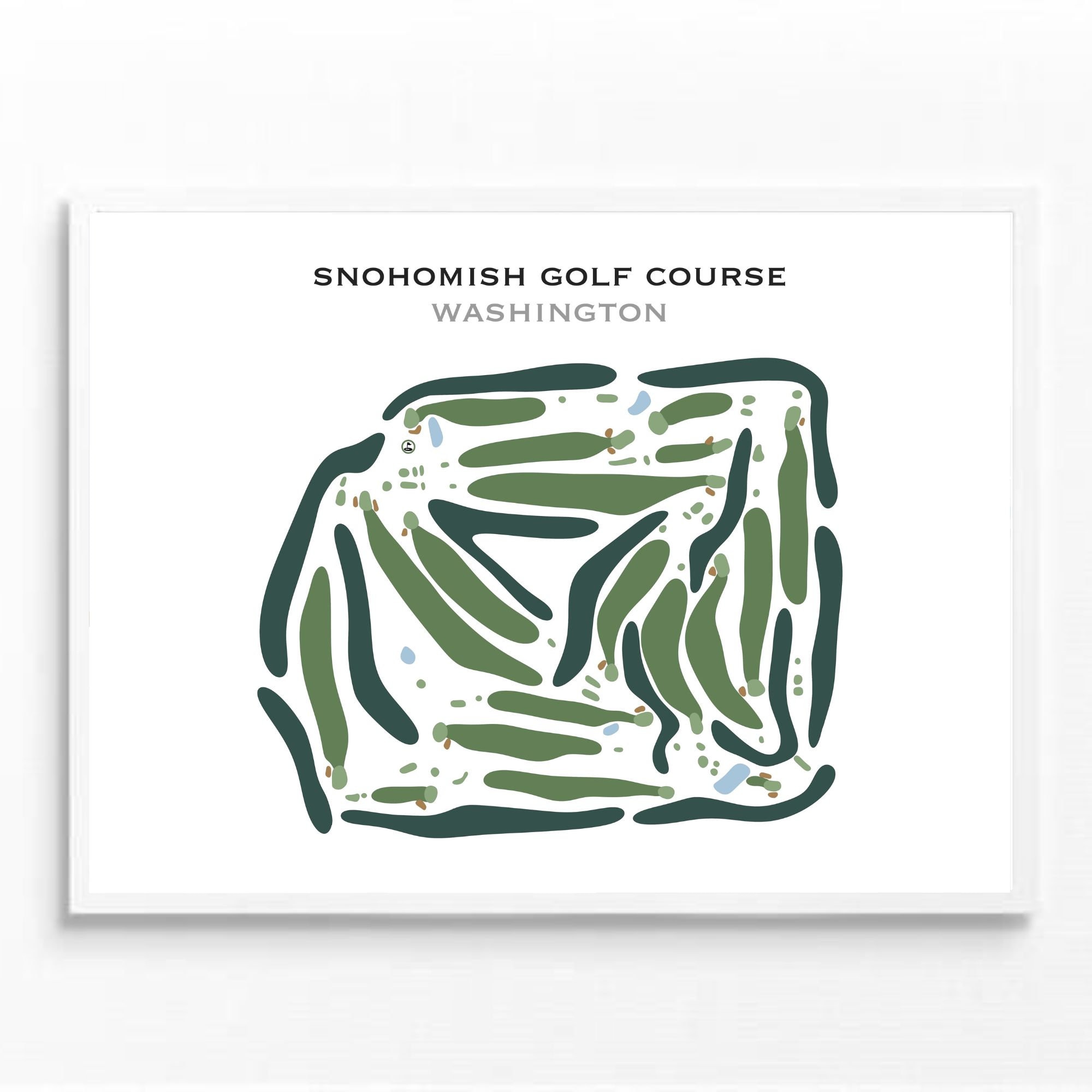 Snohomish Golf Course, WA Golf Course Map, Home Decor, Golfer Gift for