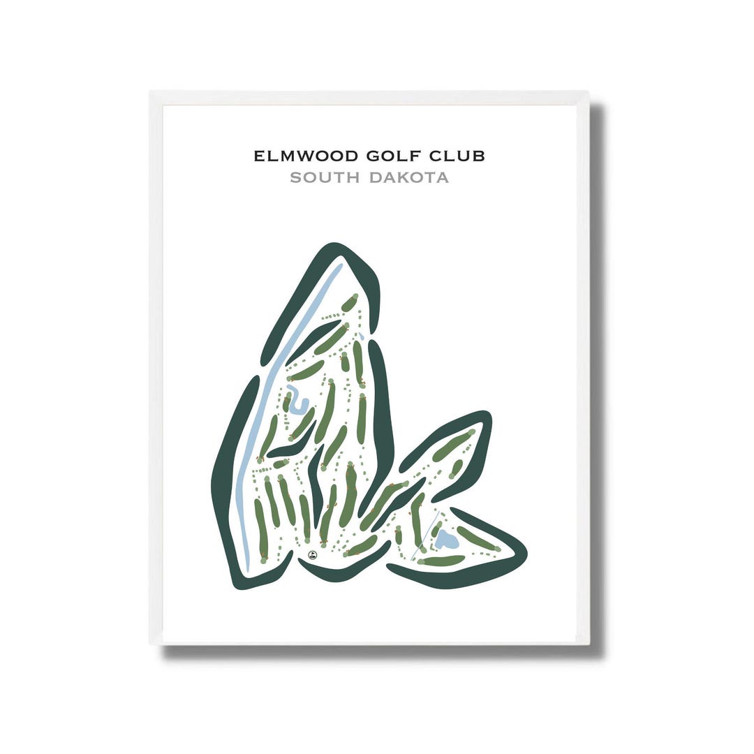 Elmwood Golf Club SD Golf Course Map Golf Map Golfer Gift for Him Elmwood Golf Club SD Golf Course Map Golf Map Golfer Gift for Him