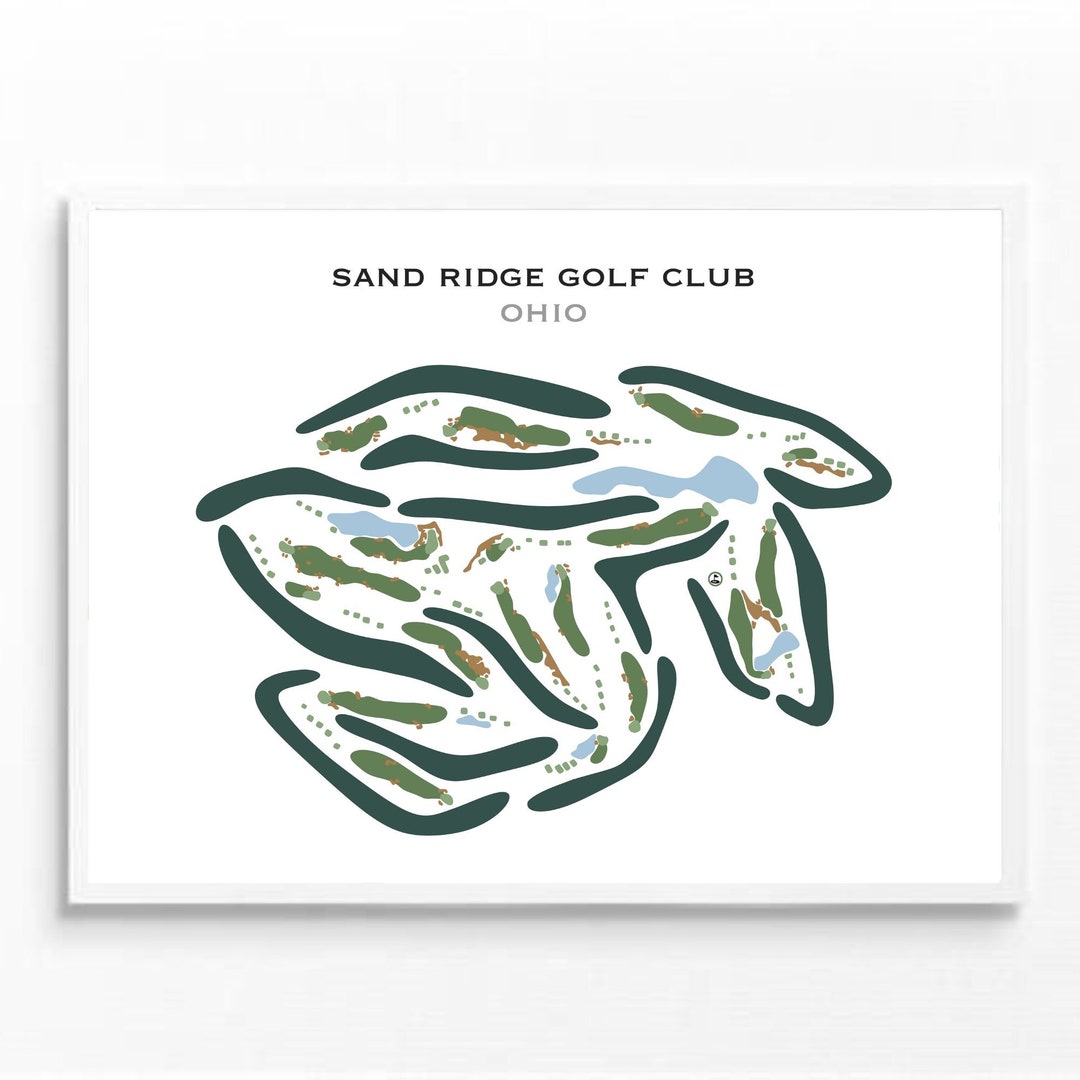 Sand Ridge Golf Course Map Sand Ridge Golf Club, Ohio | Golf Course Map, Golf Map, Golfer Gift for ...