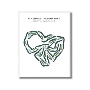 Pinehurst Resort No. 9, NC / Mapa del campo de golf, mapa de golf, regalo de golfista para él, diseño de tarjeta de puntuación, regalo de novio golfista, impresión artística SIN MARCO