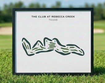 El Club en Rebecca Creek, Texas / Mapa del campo de golf, Mapa de golf, Regalo para golfista, Diseño de tarjeta de puntuación, Regalo para novio golfista, Decoración con lámina artística