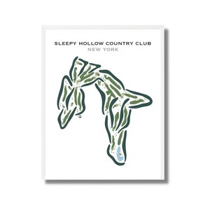Sleepy Hollow Country Club, NY/Mapa del campo de golf, mapa de golf, regalo de golfista para él, diseño de tarjeta de puntuación, regalo de novio golfista, impresión artística SIN MARCO