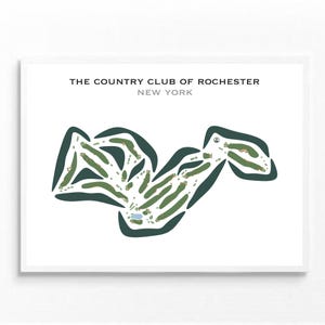 Country Club Of Rochester, New York, Plan du parcours de golf, Impressions de golf, Impressions murales de golf, Cadeaux golf pour papa, Décoration d'intérieur golf, Mari golfeur