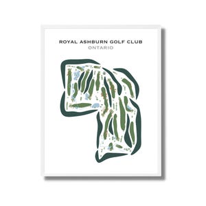 Club de golf Royal Ashburn, Ontario | Carte du parcours de golf, carte du golf, cadeau golfeur pour lui, carte de pointage, cadeau petit ami golfeur, impression d'art sans cadre