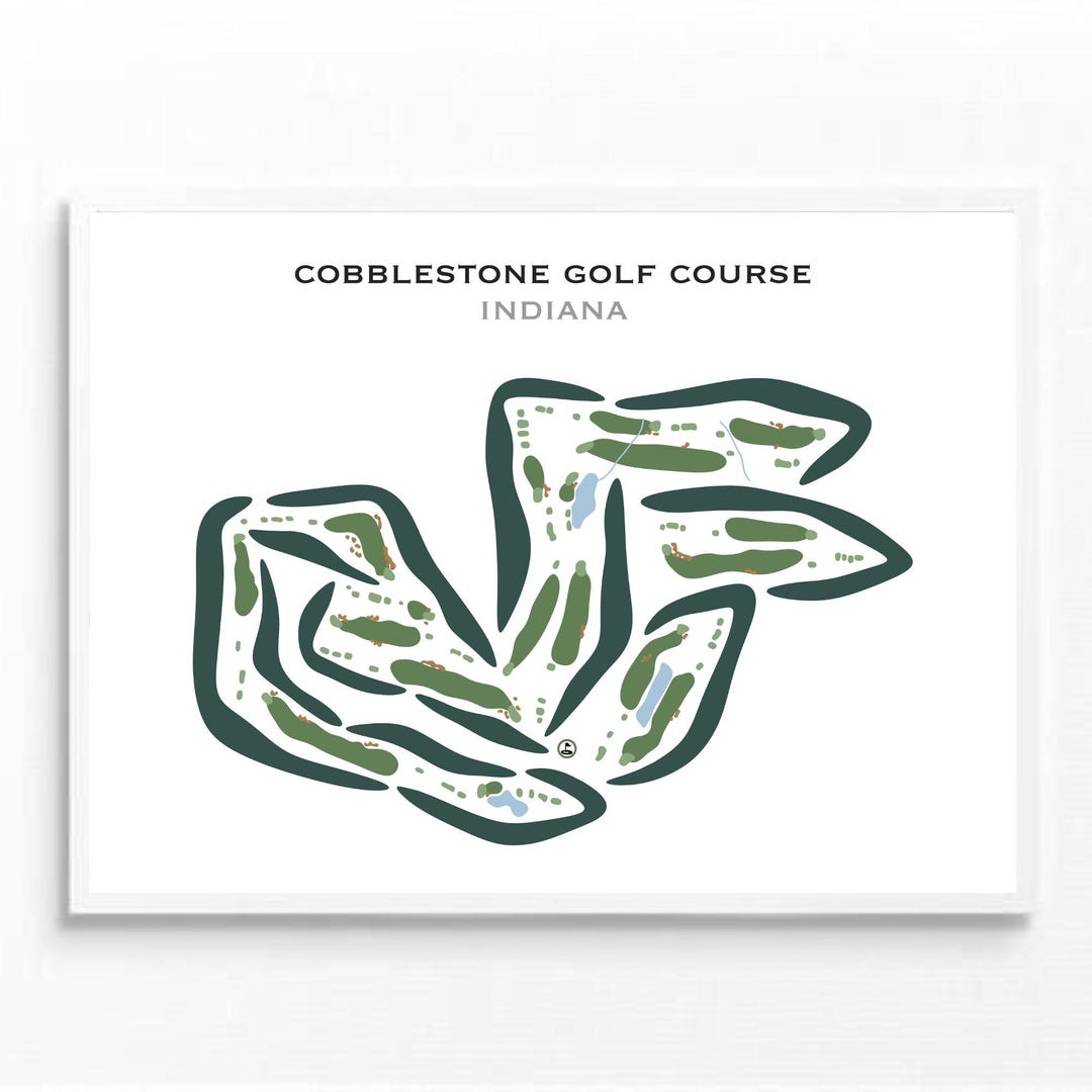 Cobblestone Golf Course IN Golf Course Map Golf Map Golfer Gift