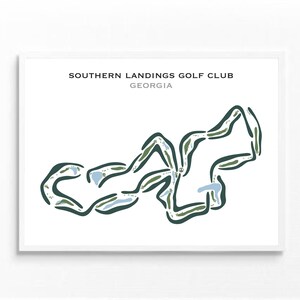 Southern Landings Golf Club, Georgia, Golf Course Print, Golf Art Print, Thoughtful Christmas Gift, Golf Lover Gift, Minimalist, Decor