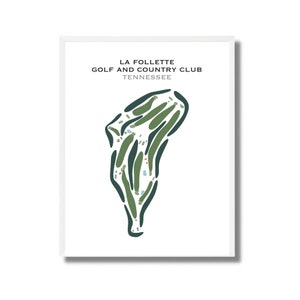 La Follette Golf & Country Club, TN | Golf Course Map, Golfer Gift For Him, Scorecard Layout, Golfer Boyfriend Gift, Art Print Decor