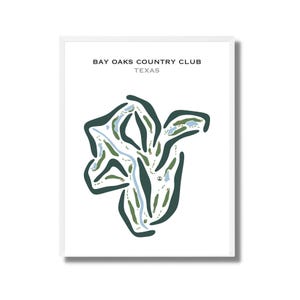 Bay Oaks Countryklub, Texas | Kunstdruck, Golf Karte, Golf Karte, Golf Karte, Score Karte, Golf Karte, Kunstdruck UNGERAHMT, für Sie und Ihn