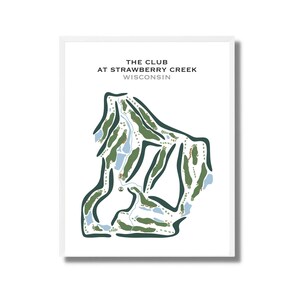 The Club at Strawberry Creek, WI / Mapa del campo de golf, mapa de golf, regalo de golfista para él, diseño de tarjeta de puntuación, regalo de novio golfista, impresión artística SIN MARCO