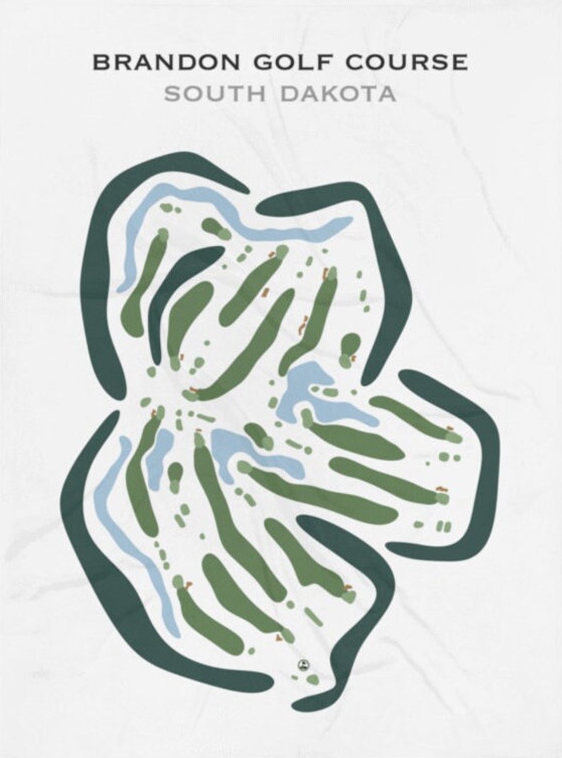 Brandon Golf Course SD Golf Course Map Home Decor Golfer Gift for