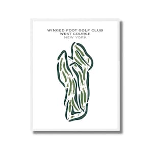 Winged Foot Golf Club - West Course, NY | Golfbaankaart, golfer cadeau voor hem, scorecardlay-out, cadeau golfer vriendje, kunstdruk INGELIJSTE