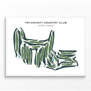 Tri-County Country Club, NY | Golf Course Map, Golf Map, Golfer Gift For Him, Scorecard Layout, Golfer Boyfriend Gift, Art Print Decor