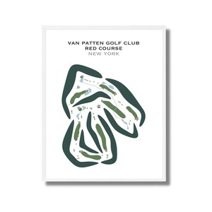 Club de golf Van Patten, parcours rouge, État de New York | Carte du parcours de golf, carte du golf, cadeau golfeur pour lui, carte de pointage, cadeau petit ami golfeur, impression d'art sans cadre