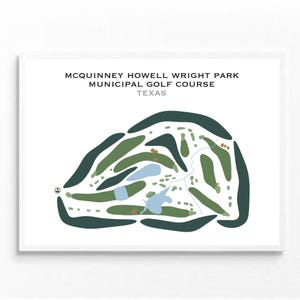 Campo de golf municipal McQuinney Howell Wright Park, TX / Mapa del campo de golf, mapa de golf, regalo de golfista para él, regalo de golfista para su novio, lámina artística sin marco