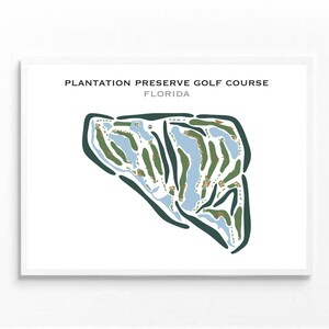 Campo de golf Plantation Preserve, FL / Mapa del campo de golf, mapa de golf, regalo de golfista para él, tarjeta de puntuación, regalo de novio golfista, impresión artística SIN MARCO