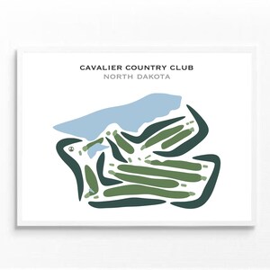 Cavalier Country Club, Dakota du Nord | Carte du parcours de golf, carte du golf, cadeau golfeur pour lui, mise en page de la carte de score, cadeau petit ami golfeur, impression d'art sans cadre