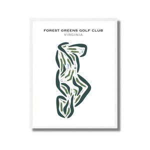 Club de golf de Forest Greens, Virginie | Carte du parcours de golf, carte du golf, cadeau golfeur pour lui, mise en page de la carte de score, cadeau petit ami golfeur, impression d'art sans cadre