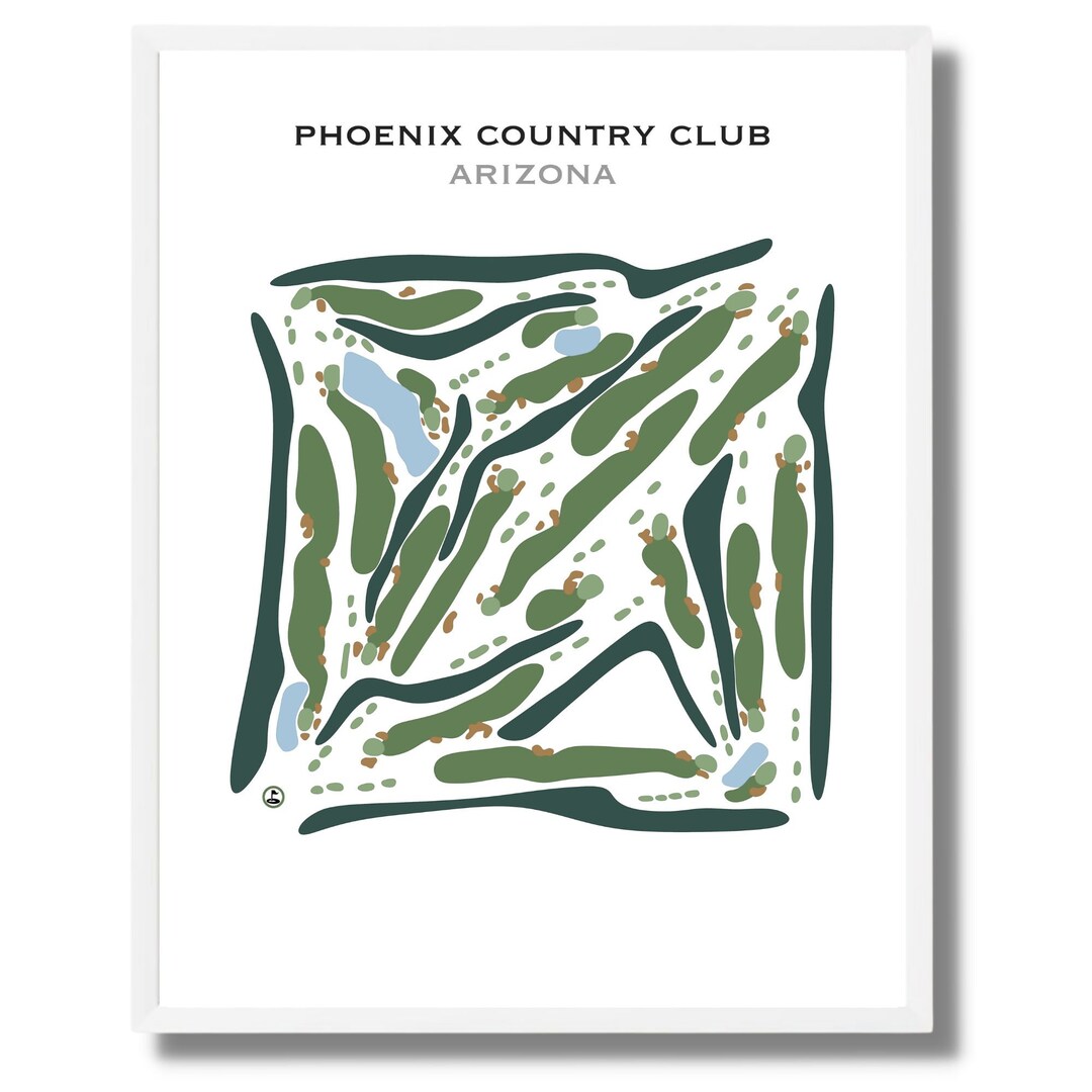 Phoenix Country Club Arizona Golf Course Map Home Decor Etsy