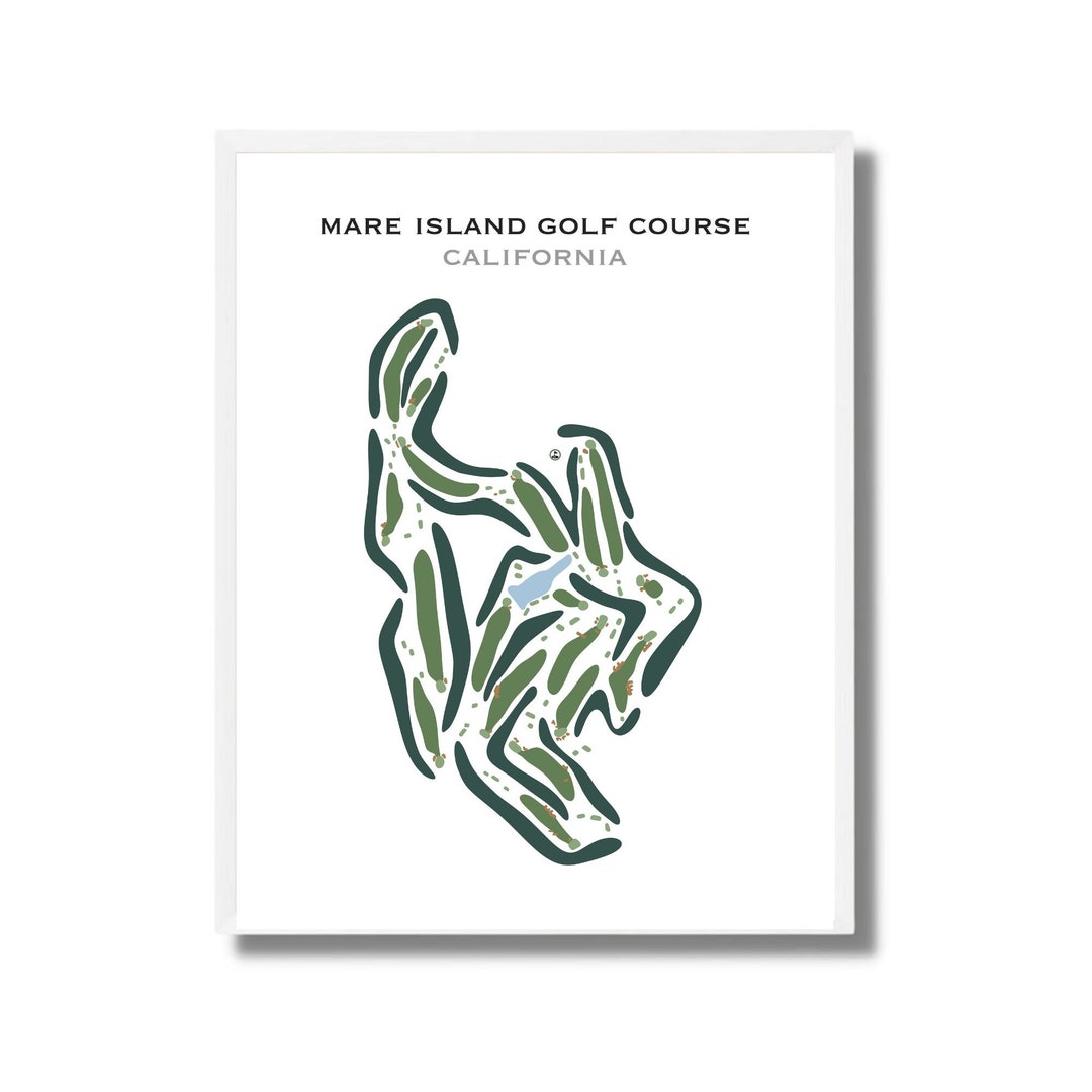 Mare Island Golf Course CA Golf Course Map Golf Map Golfer Gift