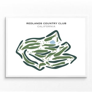 Redlands Country Club, CA / Mapa del campo de golf, mapa de golf, regalo de golfista para él, diseño de tarjeta de puntuación, regalo de novio golfista, impresión artística SIN MARCO