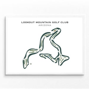 Lookout Mountain Golf Club, Arizona | Golfbaankaart, golfkaart, golfer cadeau voor hem, scorekaartlay-out, cadeau golfer vriendje, kunstprint INGELIJSTE