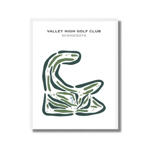Valley High Golf Club, Minnesota | Golfbaankaart, golfkaart, golfer cadeau voor hem, scorecardlay-out, cadeau golfer vriendje, kunstdruk INGELIJST