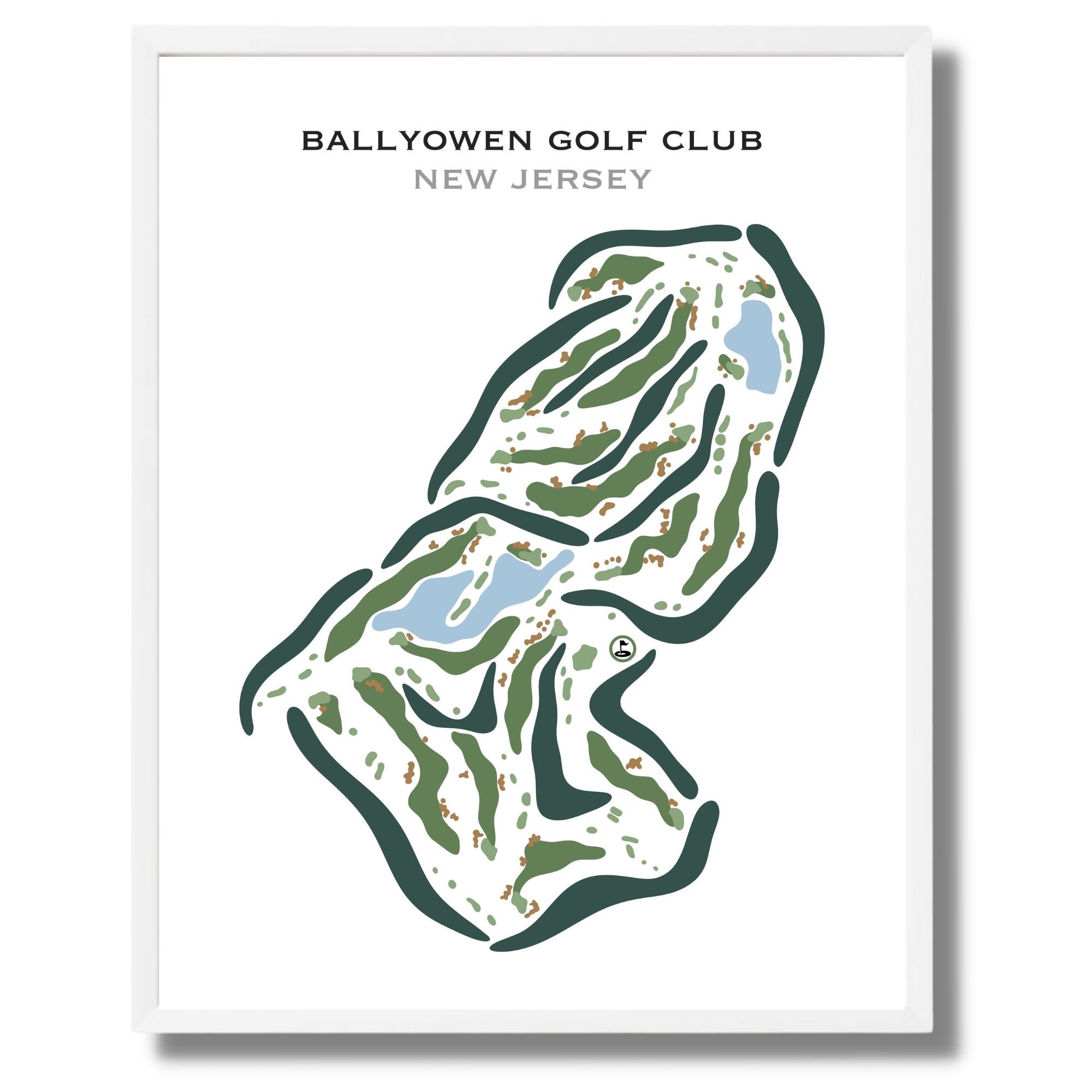 Ballyowen Golf Club New Jersey Golf Map Print Golfer Décor