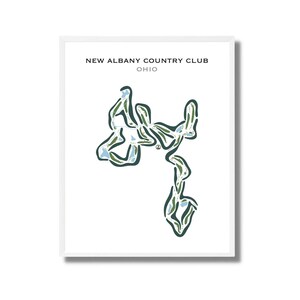 New Albany Country Club, Ohio, Golfer Dekor Geschenk, Golf Geschenkideen, Geschenke für Mann, Bester Golf Kunstdruck, Minimalistisch, UNGERAHMT Golf Karte