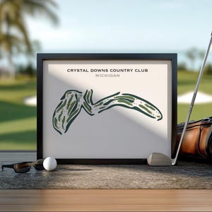 Crystal Downs Country Club, MI | Golf Course Map, Golf Map,Golfer Gift For Him, Scorecard Layout,Golfer Boyfriend Gift, Art Print Decor